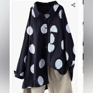 Minibee Colored Button Down Shirt Polka Dots - Never worn